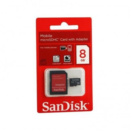 Sandisk Carte Mémoire 8GB Avec Adaptateur Micro SD