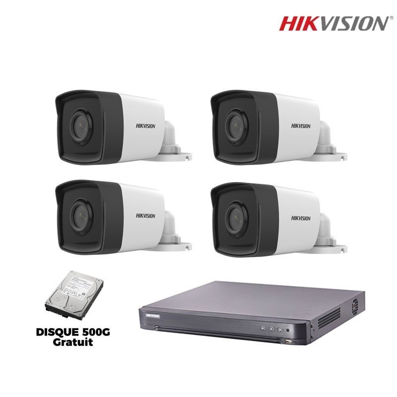 Kit 4 Caméras De Surveillance 2Mp 1080p Pro Hikvision Au Meilleur Prix En Tunisie