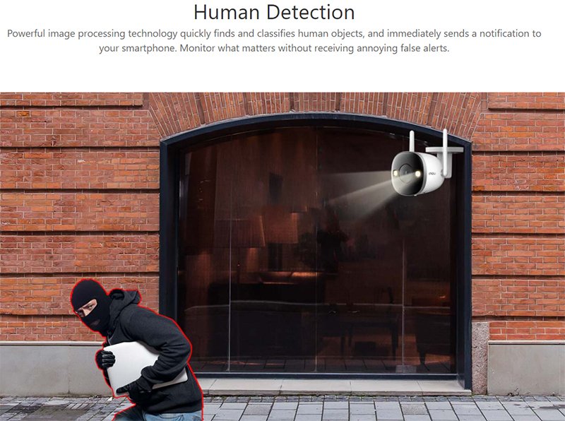 PUCE 2ECAMÉRA WI-FI 2MP AVEC DISSUASION ACTIVE ET DÉTECTION HUMAINE